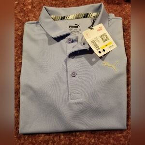 PUMA Girl's Light Blue Polo Shirt Size Med. 9/10y